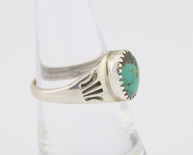 Navajo Ring 925 Silver Natural Blue Turquoise Native American Artist C.80's