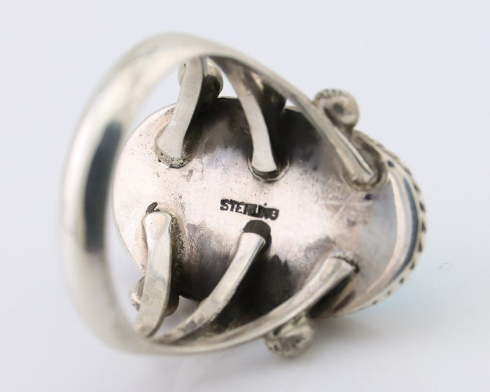 Navajo Ring 925 Silver Natural Blue Turquoise Native American Artist C.80's