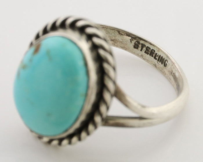 Navajo Ring 925 Silver Natural Blue Turquoise Native American Artist C.80's