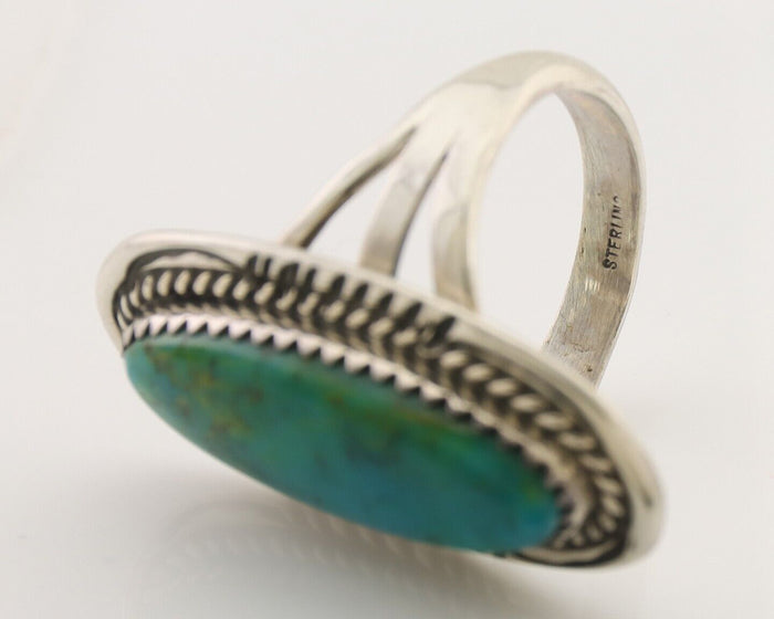 Navajo Ring 925 Silver Natural Blue Turquoise Native American Artist C.80's