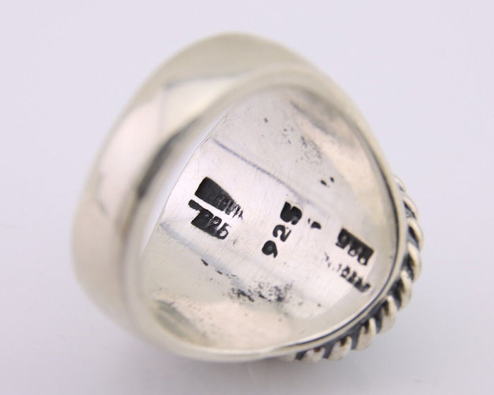 Navajo Ring 925 Silver Natural Blue Turquoise Native American Artist C.80's