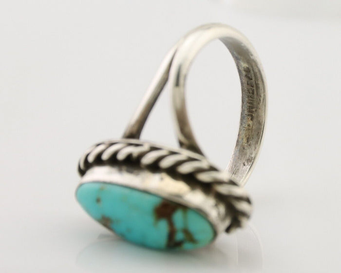Navajo Ring 925 Silver Natural Blue Turquoise Native American Artist C.80's
