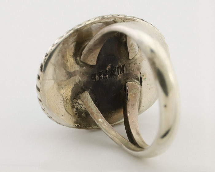 Navajo Ring 925 Silver Natural Blue Turquoise Native American Artist C.80's