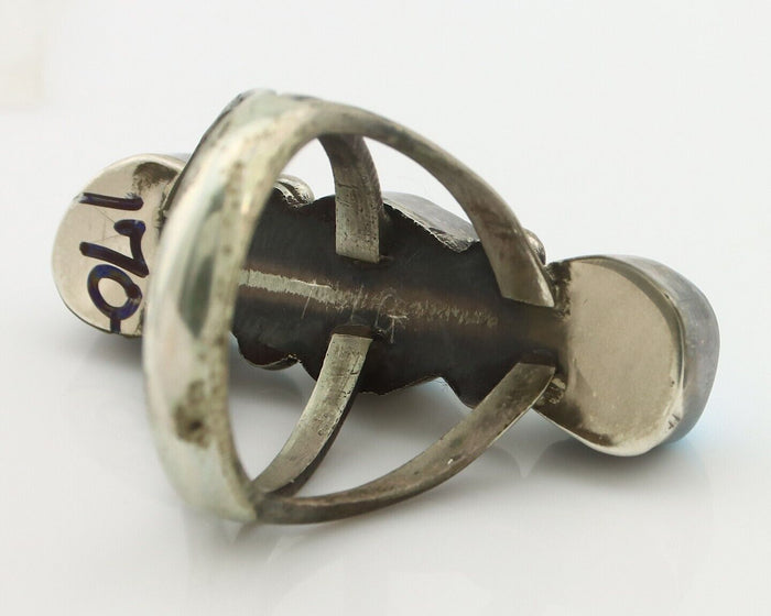 Navajo Ring 925 Silver Natural Blue Turquoise Native American Artist C.80's