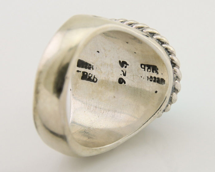 Navajo Ring 925 Silver Natural Blue Turquoise Native American Artist C.80's