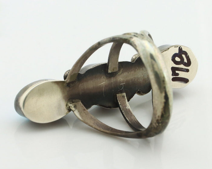 Navajo Ring 925 Silver Natural Blue Turquoise Native American Artist C.80's
