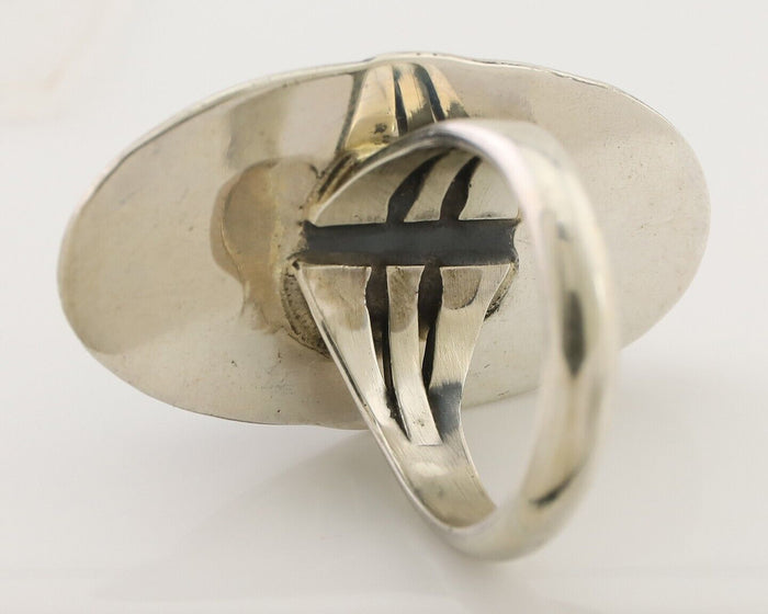 Navajo Ring 925 Silver Natural Blue Turquoise Native American Artist C.80's