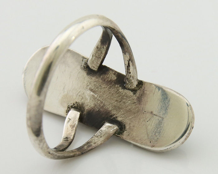 Navajo Ring 925 Silver Natural Blue Turquoise Native American Artist C.80's