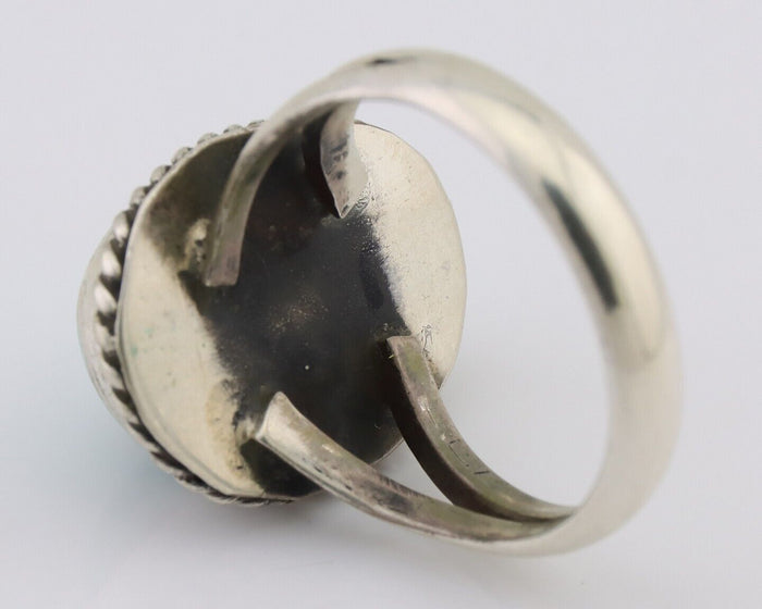 Navajo Ring 925 Silver Natural Blue Turquoise Native American Artist C.80's