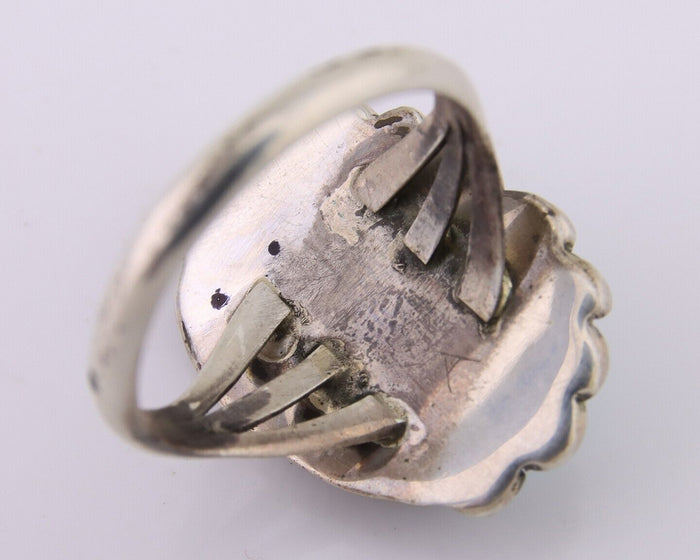Navajo Ring 925 Silver Natural Blue Turquoise Native American Artist C.80's
