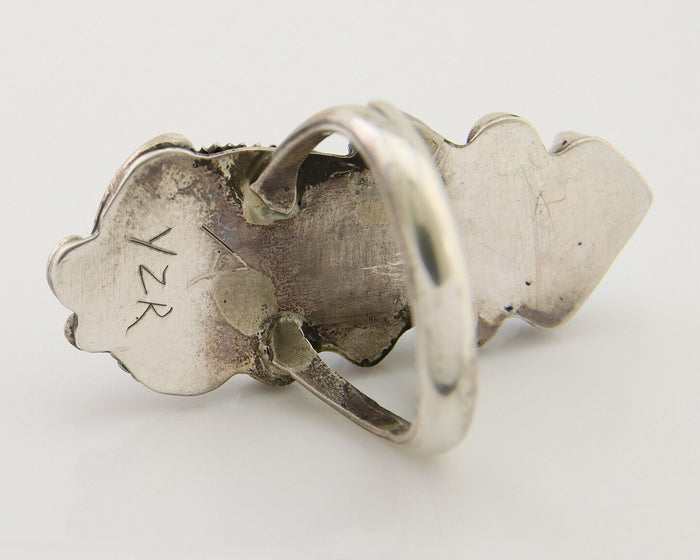 Navajo Ring 925 Silver Natural Blue Turquoise Native American Artist C.80's