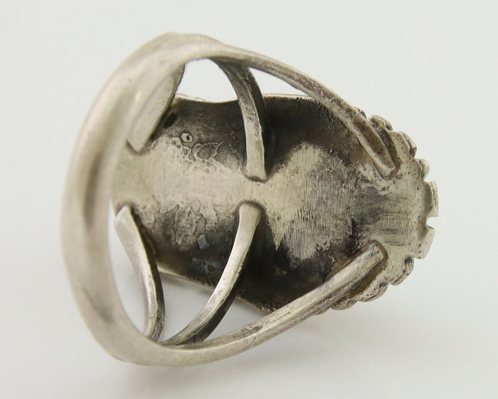 Navajo Ring 925 Silver Natural Blue Turquoise Native American Artist C.80's