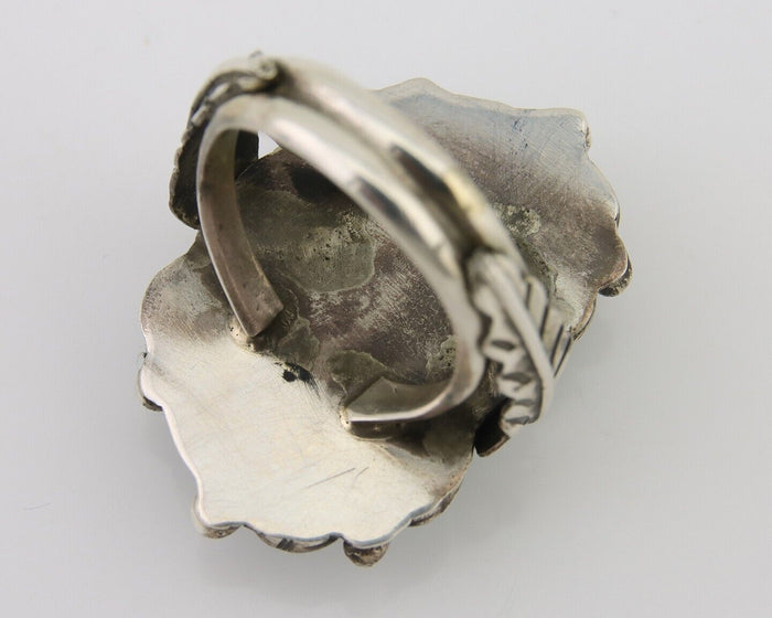 Navajo Ring 925 Silver Natural Blue Turquoise Native American Artist C.80's