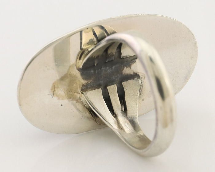 Navajo Ring 925 Silver Natural Blue Turquoise Native American Artist C.80's