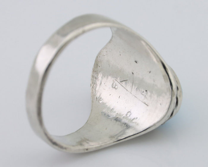 Navajo Ring 925 Silver Natural Blue Turquoise Native American Artist C.80's