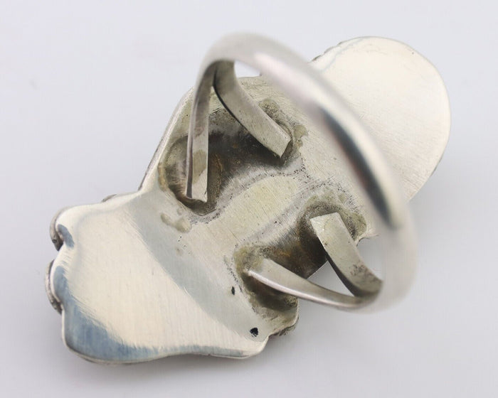 Navajo Ring 925 Silver Natural Blue Turquoise Native American Artist C.80's