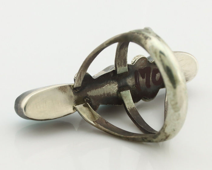 Navajo Ring 925 Silver Natural Blue Turquoise Native American Artist C.80's
