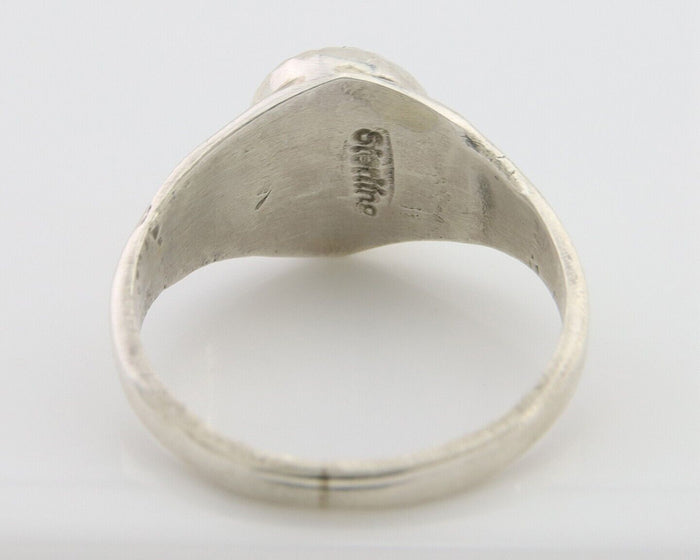Navajo Ring 925 Silver Natural Blue Turquoise Native American Artist C.80's