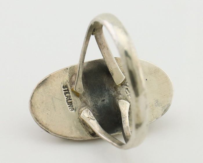 Navajo Ring 925 Silver Natural Blue Turquoise Native American Artist C.80's