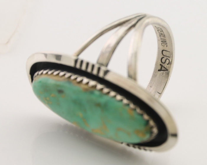 Navajo Ring 925 Silver Natural Blue Turquoise Native American Artist C.80's