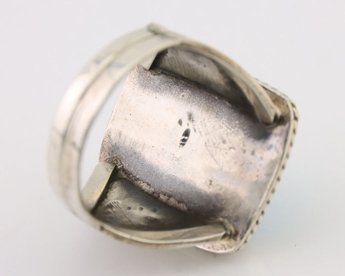 Navajo Ring 925 Silver Natural Blue Turquoise Native American Artist C.80's