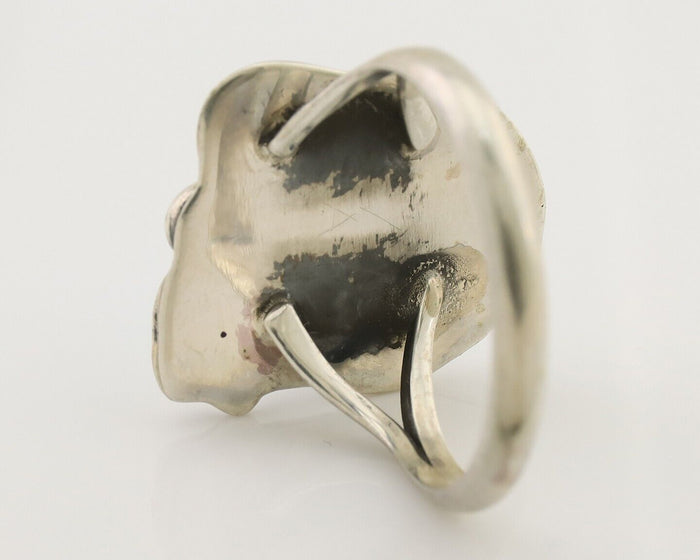 Navajo Ring 925 Silver Natural Blue Turquoise Native American Artist C.80's