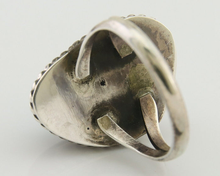 Navajo Ring 925 Silver Natural Blue Turquoise Native American Artist C.80's