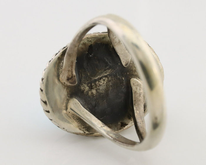 Navajo Ring 925 Silver Natural Blue Turquoise Native American Artist C.80's
