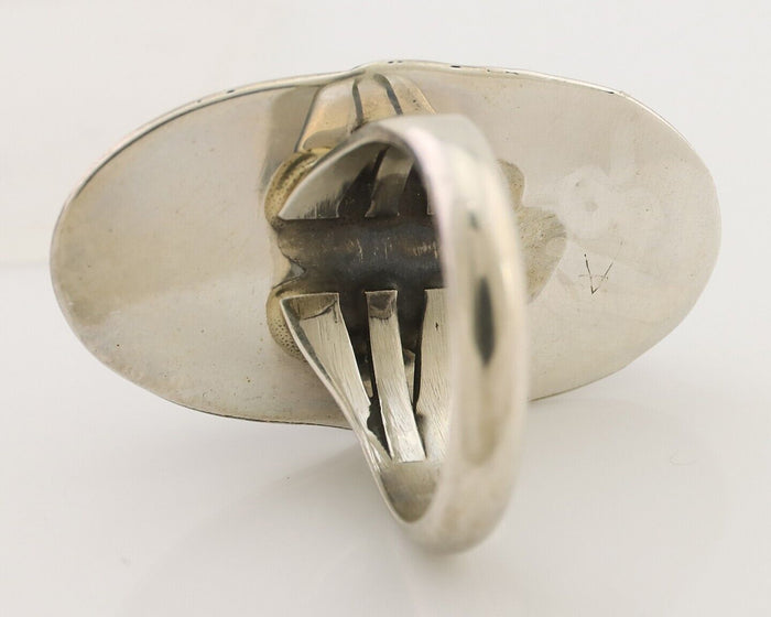 Navajo Ring 925 Silver Natural Blue Turquoise Native American Artist C.80's