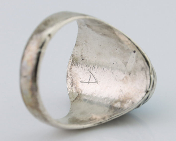 Navajo Ring 925 Silver Natural Blue Turquoise Native American Artist C.80's