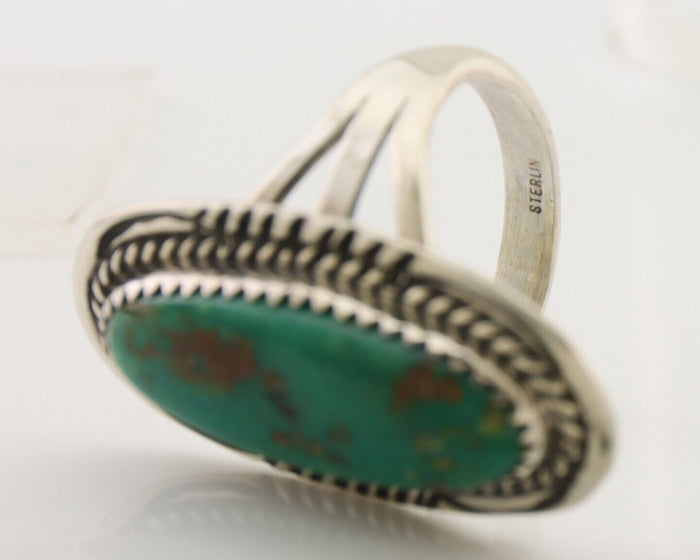 Navajo Ring 925 Silver Natural Blue Turquoise Native American Artist C.80's