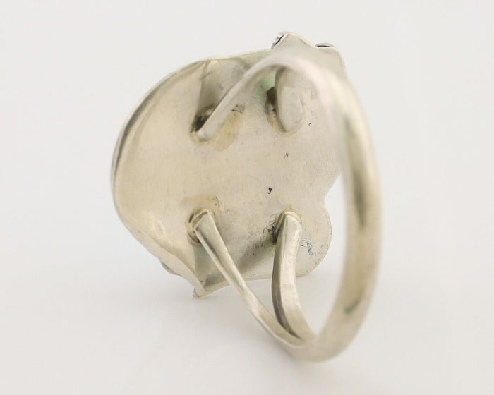 Navajo Ring 925 Silver Natural Blue Turquoise Native American Artist C.80's