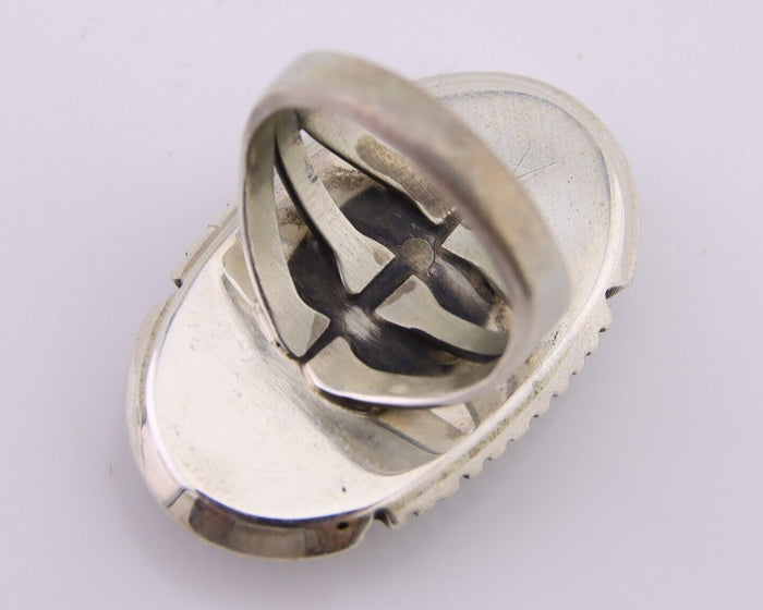 Navajo Ring 925 Silver Natural Blue Turquoise Native American Artist C.80's