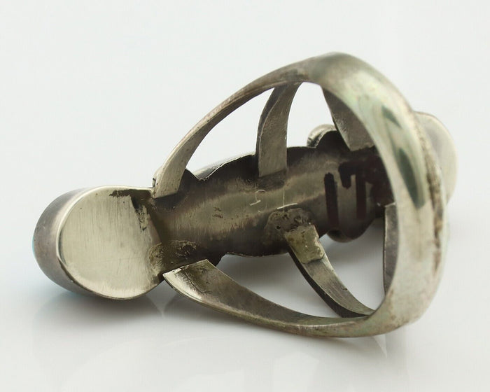 Navajo Ring 925 Silver Natural Blue Turquoise Native American Artist C.80's