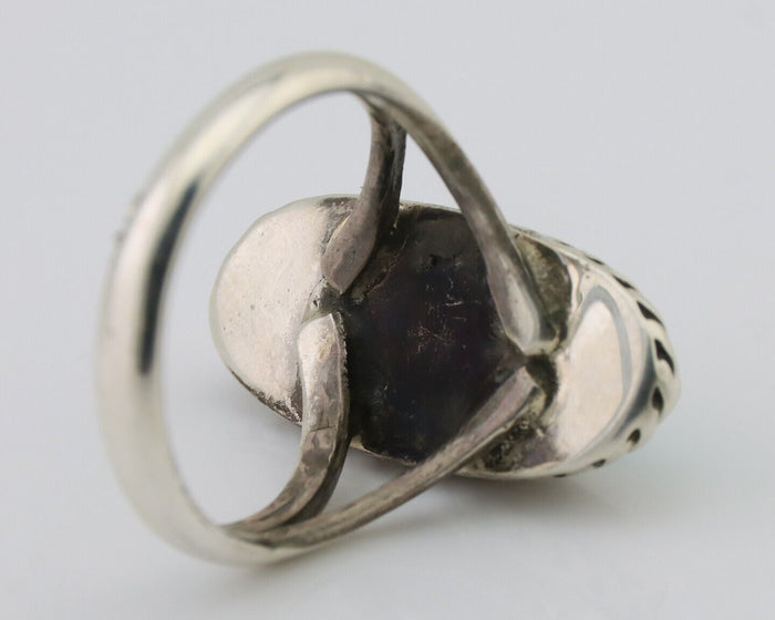 Navajo Ring 925 Silver Natural Blue Turquoise Native American Artist C.80's