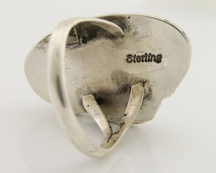 Navajo Ring 925 Silver Natural Blue Turquoise Native American Artist C.80's