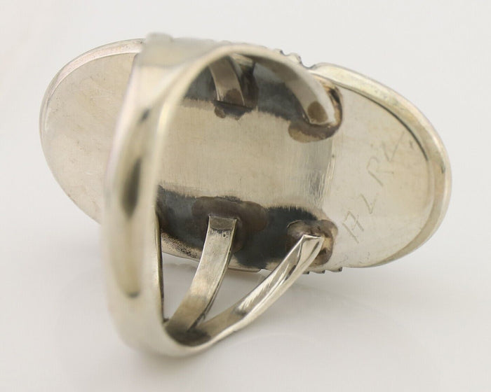 Navajo Ring 925 Silver Natural Blue Turquoise Native American Artist C.80's
