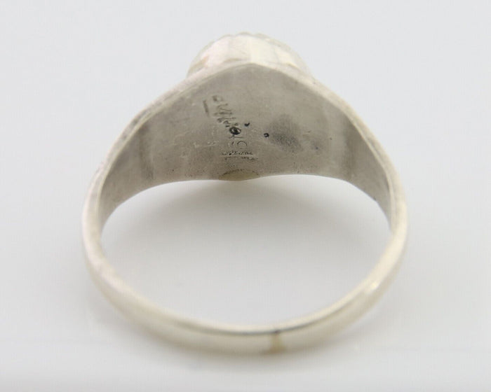 Navajo Ring 925 Silver Natural Blue Turquoise Native American Artist C.80's