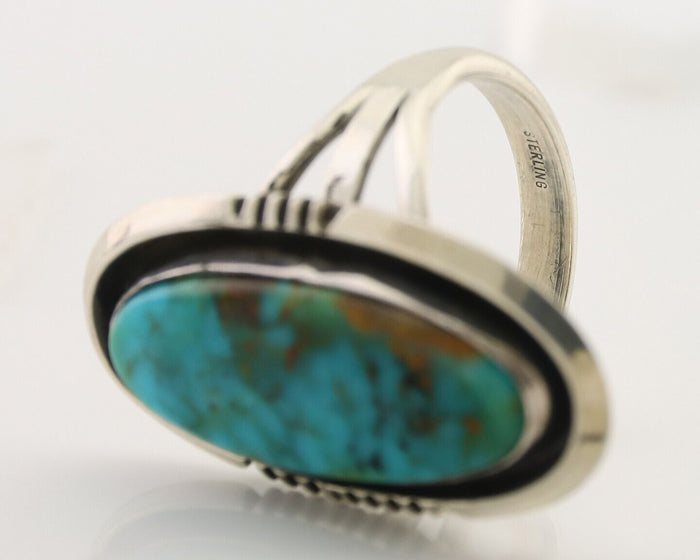 Navajo Ring 925 Silver Natural Blue Turquoise Native American Artist C.80's