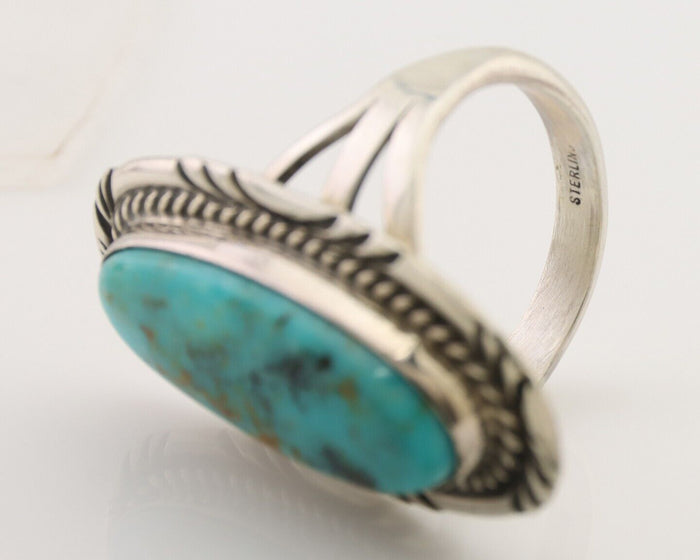Navajo Ring 925 Silver Natural Blue Turquoise Native American Artist C.80's