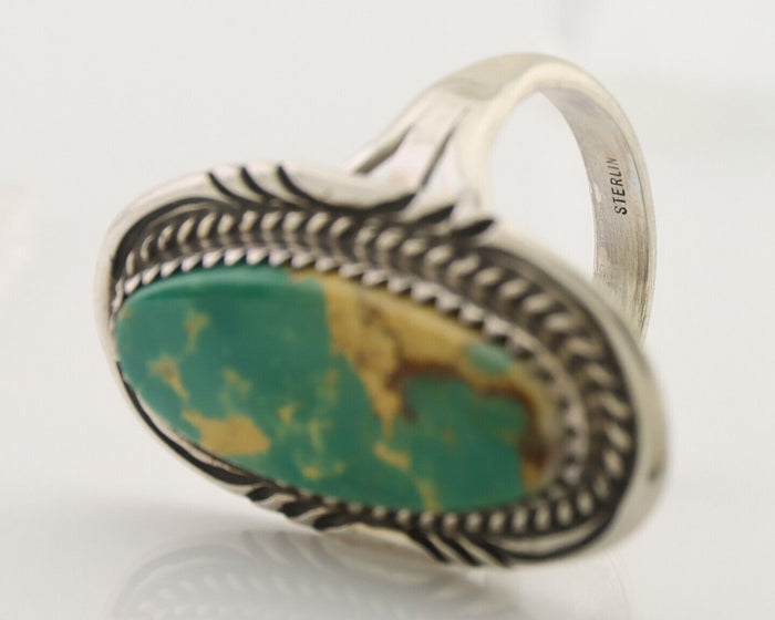 Navajo Ring 925 Silver Natural Blue Turquoise Native American Artist C.80's