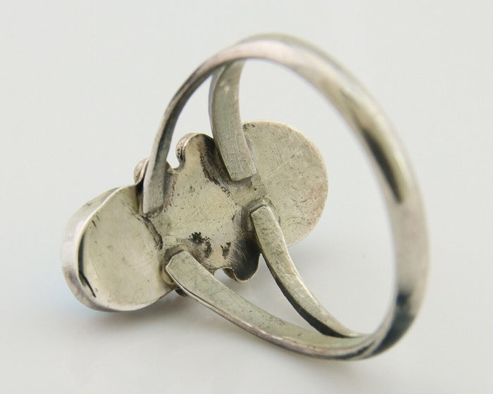 Navajo Ring 925 Silver Natural Blue Turquoise Native American Artist C.80's