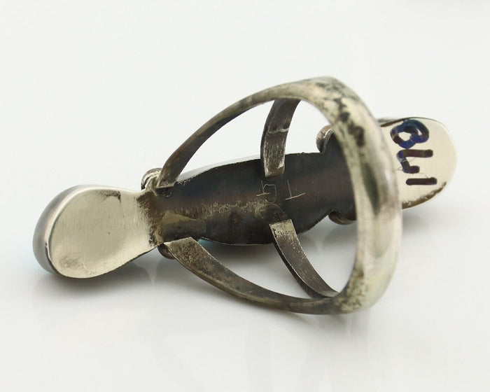 Navajo Ring 925 Silver Natural Blue Turquoise Native American Artist C.80's