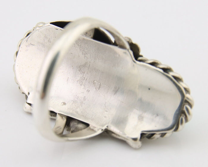 Navajo Ring 925 Silver Natural Blue Turquoise Native American Artist C.80's