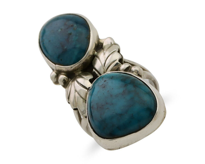 Navajo Ring 925 Silver Natural Blue Turquoise Native American C.80's