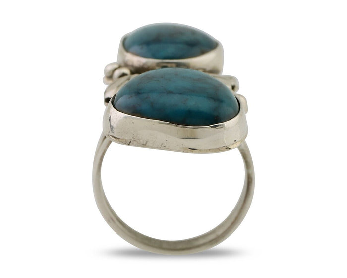 Navajo Ring 925 Silver Natural Blue Turquoise Native American C.80's