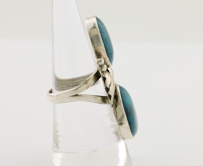 Navajo Ring 925 Silver Natural Blue Turquoise Native American C.80's