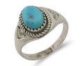Navajo Ring 925 Silver Natural Blue Turquoise Native Artist C.80's