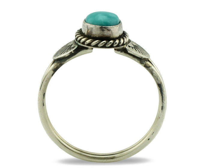 Navajo Ring 925 Silver Natural Blue Turquoise Native Artist C.80's