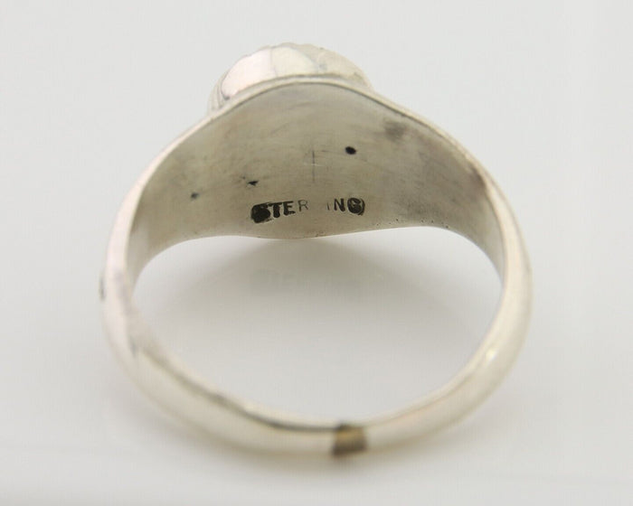 Navajo Ring 925 Silver Natural Blue Turquoise Native Artist C.80's